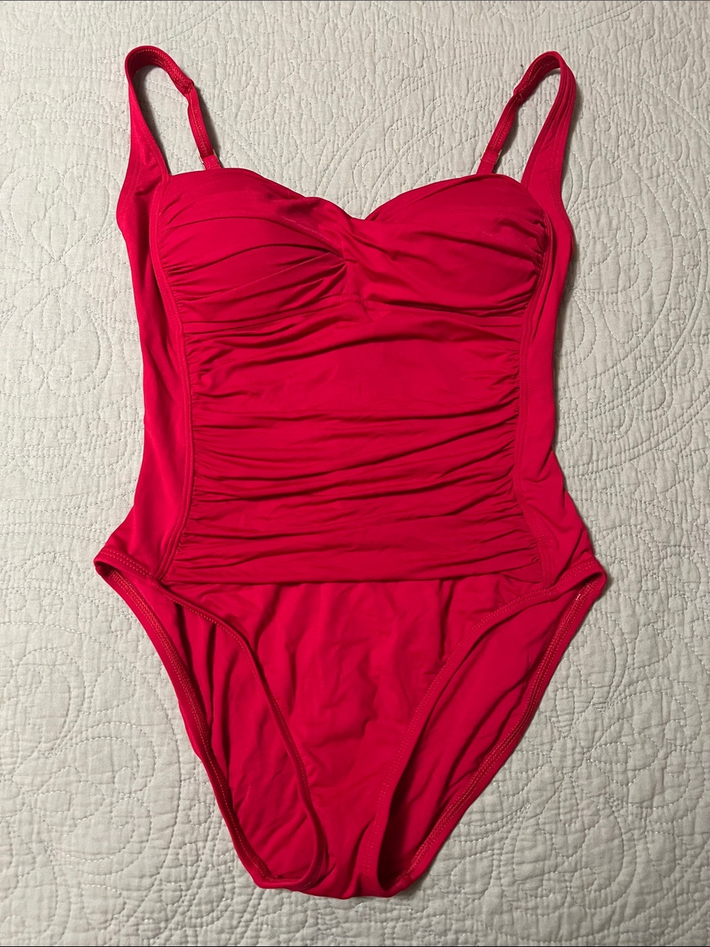 La Blanca Bright Pink Ruched One-Piece Swimsuit